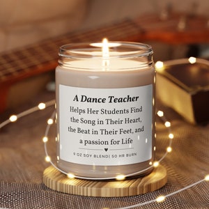 Dance Teacher Appreciation Candle - Best Dance Teacher Ever Personalized Gift - Gift For Her - Funny Gift for Teacher - Thank You Candle