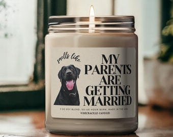 Personalized Dog Parents Getting Married Soy Nontoxic Candle | Custom Pet Photo Engagement Candle | She Said Yes Gift | Dog Mom & Dad Gift