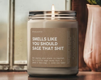 Personalized Sage Candle | Best Friend Intention Funny Candle Gift | Manifestation Gift for Her | Nontoxic Soy Candle Gift | Spiritual Gift