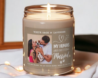 Personalized Dog Parents Getting Married | Soy Nontoxic Candle | Custom Pet Engagement Candle | She Said Yes Gift | Dog Mom And Dad Gift