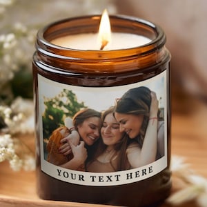 Personalized Photo Candle, Best Friend Candle, Custom Anniversary Gift, Picture Candle Gift, Custom Candle