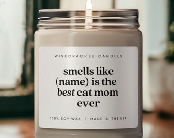 Vela personalizada con la mejor mamá gata, regalo para mamá gata, regalo para amantes de los gatos para ella, regalo para mamá gata, regalo divertido para mamá gata