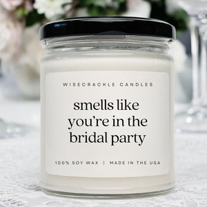 Vela de propuesta de dama de honor, regalo de fiesta nupcial, vela de dama de honor, propuesta de boda de dama de honor, velas con olor a fiesta nupcial