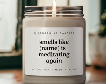 Personalized Meditation Candle, Healing Candle Gift, Wellness Coach Gift, Funny yoga candle, Meditation Gifts, Meditation Room Decor
