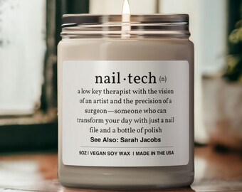 Personalized Nail Tech Gifts, Funny Nail Tech Candle, Nail Artist Gift, Nail Tech Decor, Manicurist Gift, Nail Tech Graduation