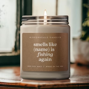 Personalized Funny Fisherman Candle, Custom Fishing Husband Gift, For Fisherman, Fish Dad Gift, Man Cave Decor, Birthday Gift for Fisherman