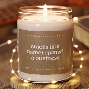 Regalo para nuevos propietarios de pequeñas empresas / Regalos para empresas emergentes artesanales / Apertura de negocios, Emprendedor autónomo, Cafetería Manifest Candle Hair Salon