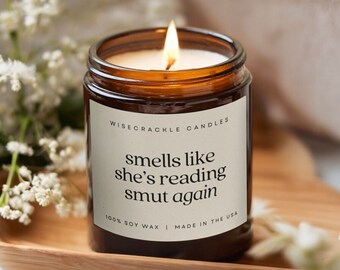 Prezent świecy Smut | Prezenty klubu książki | Czytelnik romansów Stfuattdlagg | Świeca do czytania Spicy Book, miłośnik książek o mrocznych romansach Literary Fandom Candle