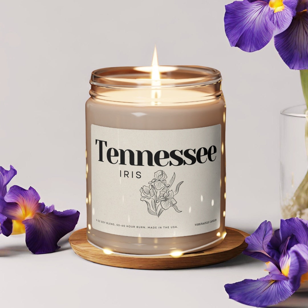 Tennessee Iris Candle State Flower Candle Soy Scented Candle Scented