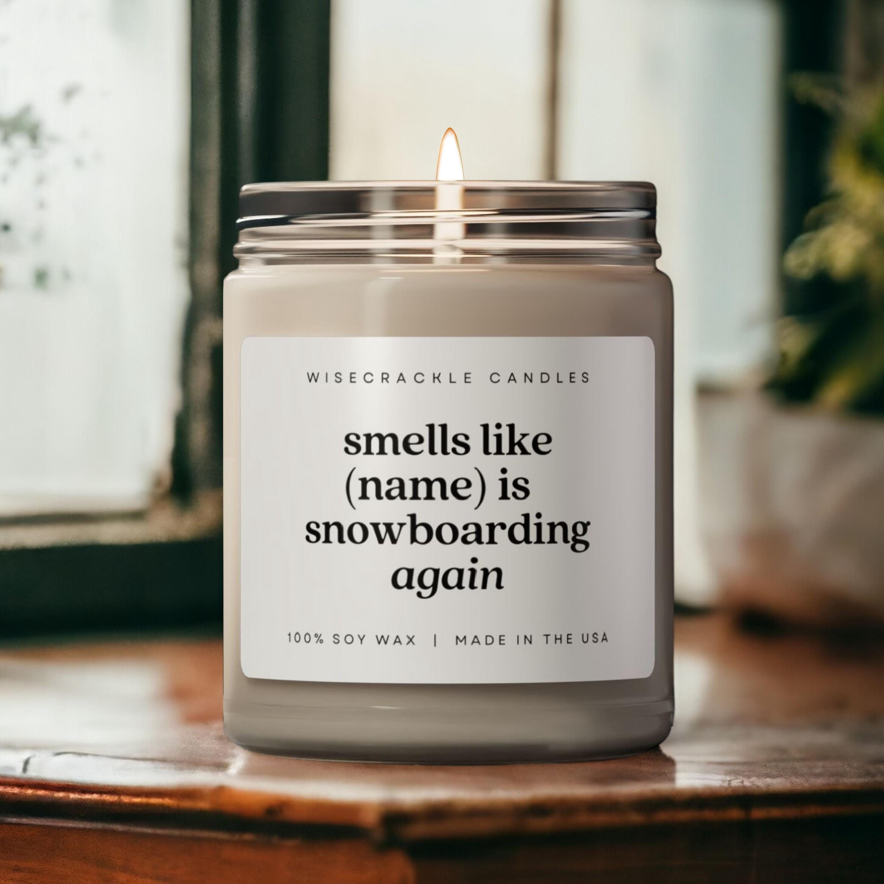 Personalized Snowboarding Candle, Gift for Snowboarder, Funny Snowboard Gift, Christmas Gift for Snowboarding, Snowboarding Birthday Gift