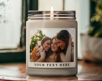 Personalized Photo Candle, Best Friend Candle, Custom Anniversary Gift, Picture Candle Gift, Custom Candle
