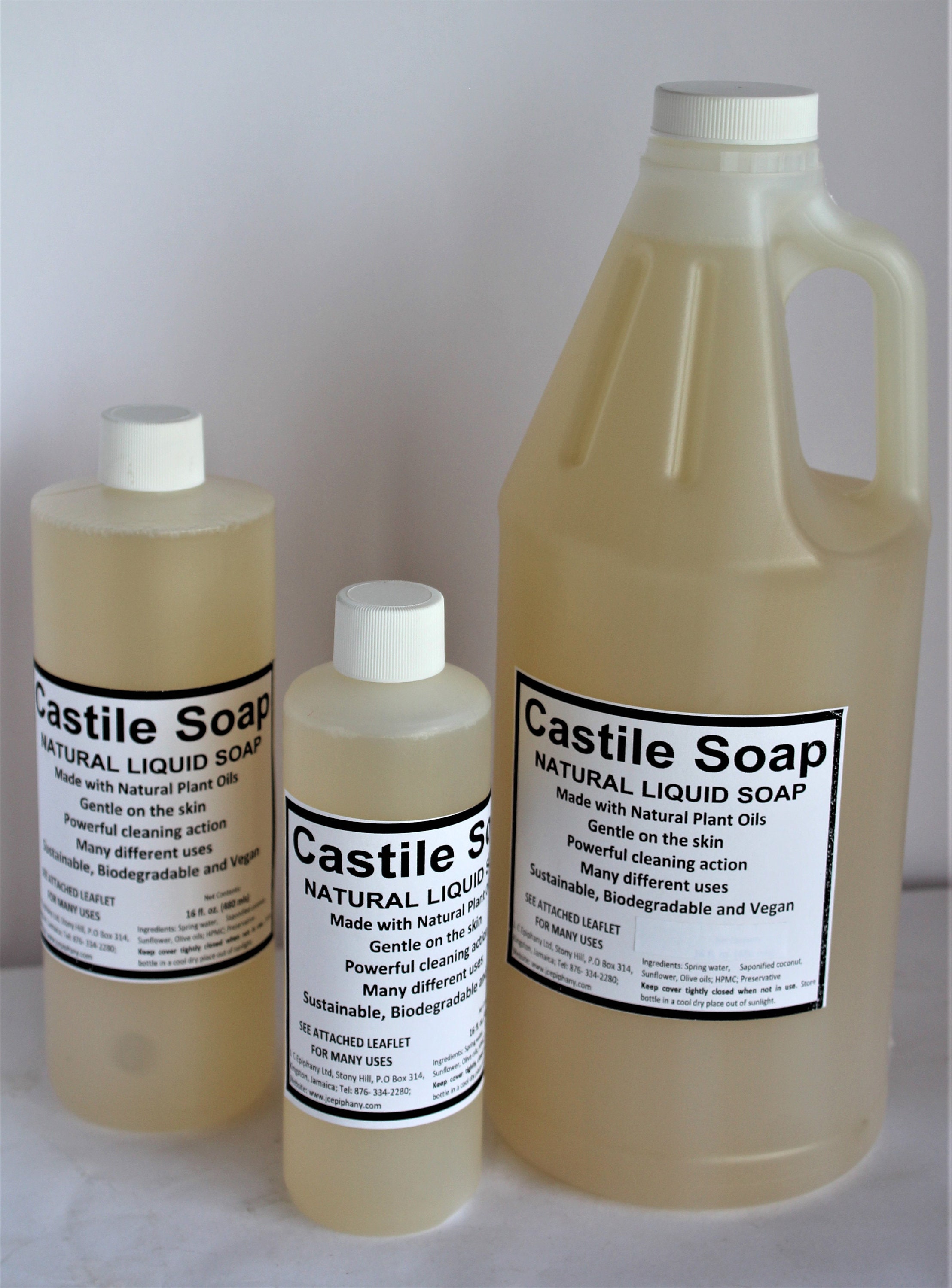 Castile Liquid Soap Unscented Concentrated 8 fl oz 16 fl Etsy