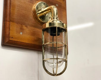 Maritime Theme Nautical Antique Vintage Style Brass Wall Sconce Light Fixture Lot of 2