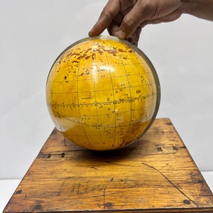 Maritime Navigational Mid Century Russian Star Celestial Ship Globe in Original Wooden Case Made in USSR image 7