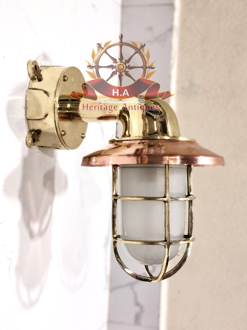 White Glass Handcrafted Casting Brass Metal Wall Mount Sconce Lamp
