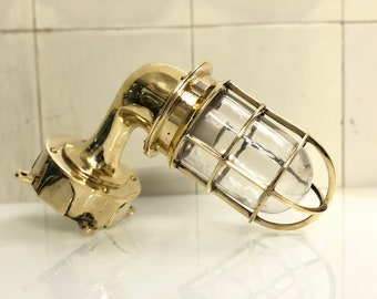 Nautical Ship Marine New Solid Brass Swan Passageway Bulkhead Light with Junction Box