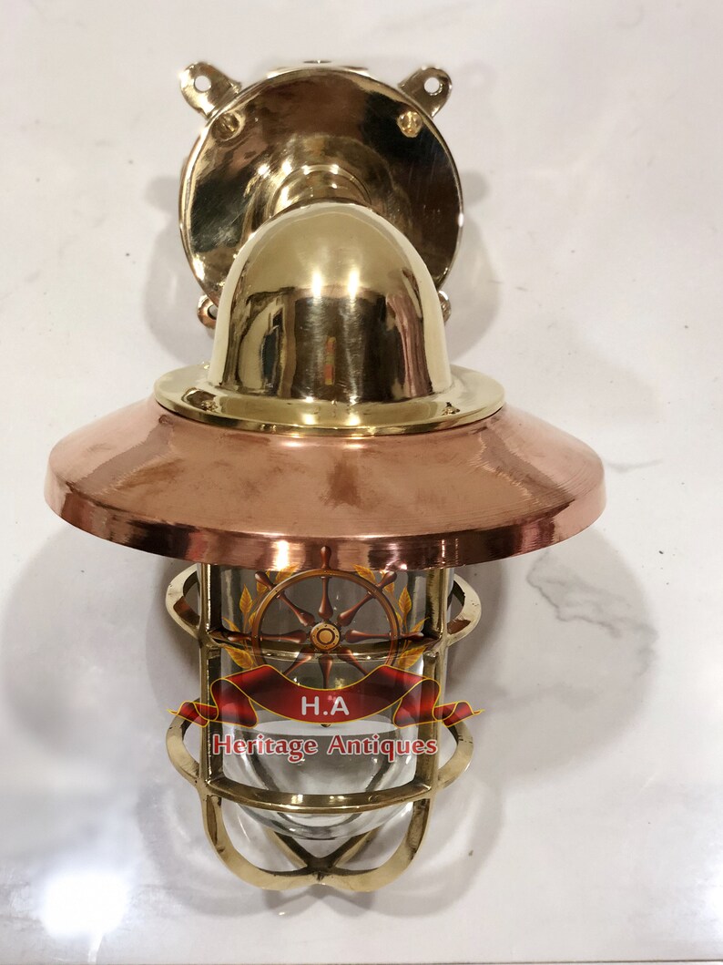 Large Nautical Swan Neck 90 Degree Passage Wall Light Extra Shade Junction Box