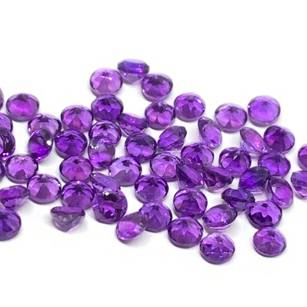 Amethyst Round Cut 3 mm  Pack of 10 pcs- African Amethyst Round Cut Stone - Natural Amethyst Loose Stone