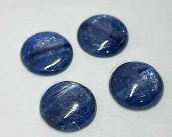 Cabochões redondos de cianita de 18 mm, táxis de cianita, táxis de qualidade super fina, pacote com 1 unidade.