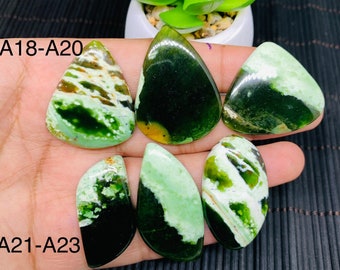 Chrom Chalcedon Cabochon • Code A18- A23 • AAA Qualität • natürliche Chrom Chalcedon Cabs • Chalcedon Anhänger