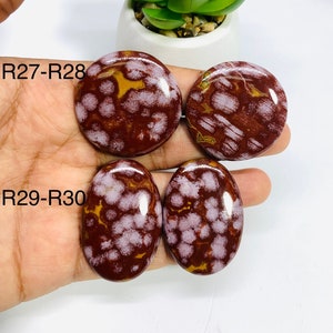 Red Ocean Jasper Cabochon • Code #R27-R30 • AAA Quality • Natural Ocean Jasper Cabs • Jasper Pendant