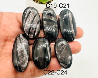 Hypersthene Cabochon Code C19- C24  - AAA Quality - Natural Hypersthene Cabochon - DIY Jewelry - Flat Back Cabochons