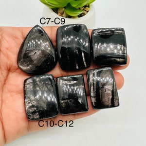 Hypersthene Cabochon Code C7-C12   - AAA Quality - Natural Hypersthene Cabochon - DIY Jewelry - Flat Back Cabochons