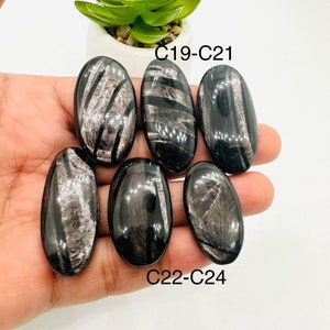 Hypersthene Cabochon Code C19- C24  - AAA Quality - Natural Hypersthene Cabochon - DIY Jewelry - Flat Back Cabochons