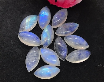 Maansteen 9X18 MM, Rainbow Moonstone Marquise Cabs, verpakking van 4 stuks. Goede kwaliteit maansteen, oorsprong India, maansteen marquise vorm