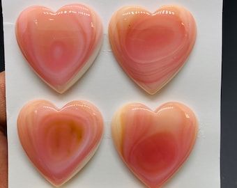Queen Conch Shell Heart Cabs • 30 mm Size • Pack of 1 Piece • AAA Quality• Flat Back Queen Conch Cabochons