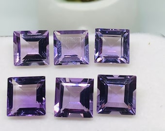 Amethyst 10MM Faceted Asscher cut-  Pack of 1 Piece - African Amethyst Asscher Cut Stone - Natural Amethyst Loose Stone