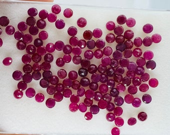 4MM Ruby round Faceted, Natural Ruby Pack of 5 Pc. genuine Ruby loose stone.