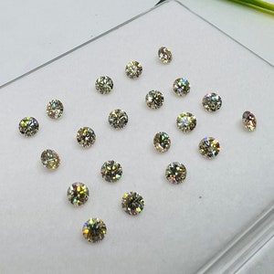 4 MM Champagnerfarbe Moissanite facettierte runde, Packung mit 1 Stück, Moissanite facettierter loser Stein