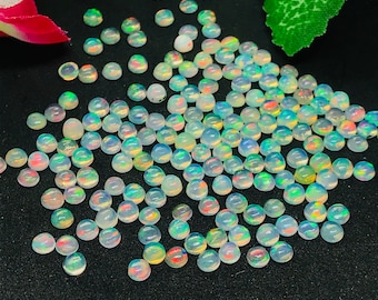 3MM Paquete redondo de ópalo etíope 10 piezas- Calidad AAAA (4A grado) ópalo Cabochon - ópalo etíope redondo Cabochon