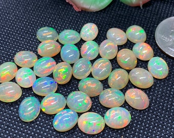 Ethiopian Opal 8X10 mm size Cabs Pack of 5 Pieces -Code #07- AAA Quality (AAA Grade) Opal Cabochon - Ethiopian Opal Oval Cabochon