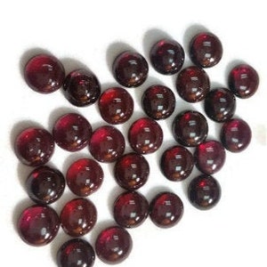 7MM Garnet Round Cabs, Pack of 8 Pc, Good quality Cabochons , natural red garnet , red garnet cabs