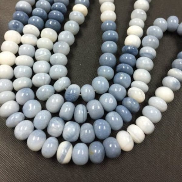 6mm  Peruvian Blue Opal Rondelle , Blue Opal Shaded Beads, Length 16" , Origin -India  . Blue Peruvian Opal