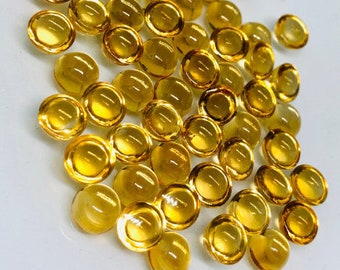 6mm Citrine Round Cabochons , Good yellow color cabs, Natural Citrine Cabs , Pack of 6 pcs