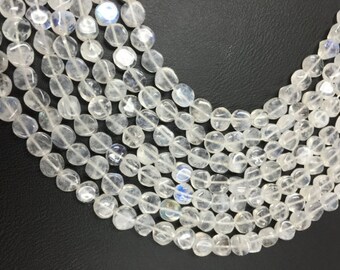 June Birthstone Natural Semi-Precious Gemstone Beads Smooth Round Shape Moonstone Beads 15 Inch Strand of 5.5mm or 6.5mm Beads