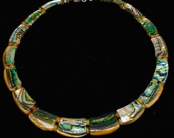Abalone Shell Necklace  - AAA Quality - Natural Abalone Shell - Hand Braided Beads Pendant Necklace - Shell Necklace- Abalone Necklace