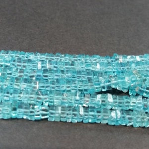 Apatite Heishi shape , Size 4MM , Length 14 Inch . Green Apatite heishi . Apatite Slice