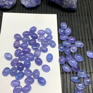Tanzanite Cabochon Oval 6x8 mm Calibrated  -AAA Quality Natural Tanzanite Cabs