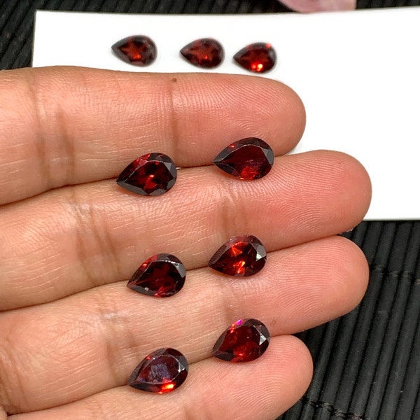 Garnet Pear Faceted 7X9 mm size Cut stone -  - Natural Garnet Loose Stone - AAA Quality Stones-