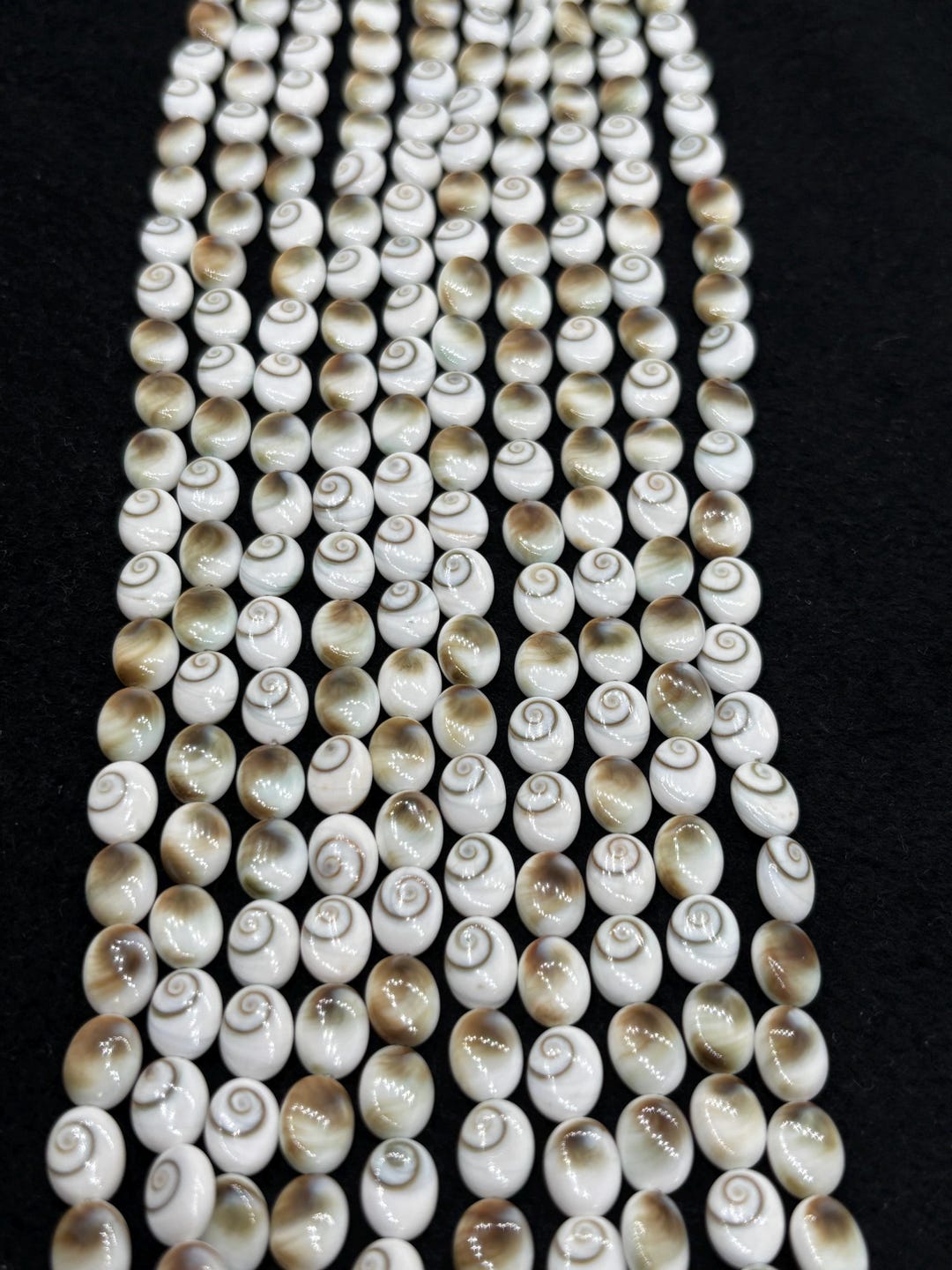 Shiva Shell Small Shiva Shell Oval Shape Beads - 7x9mm Size • AAA Quality• Length 40 Cm ...