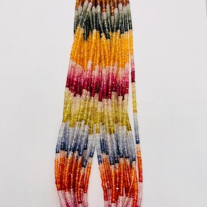 Multi Sapphire faceted Roundel Beads 3MM All Natural sapphire beads Code#A4. Top Quality precious stone beads