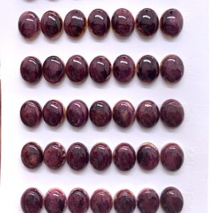 8x10 mm Purple Spiny Oyster Shell Oval Cabs • Pack of 4 Pieces • AAA Quality • Natural Spiny Oyster Shell Cabochon • Medium Purple Color