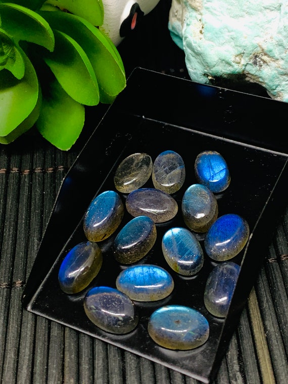 ラブラドライト カボション 8 x 12 mm - 5 個パック - コード #A5