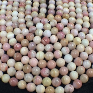 12mm Natural Pink Opal Smooth Round Beads, Top Quality , Perfect Round beads- length 16 Inches