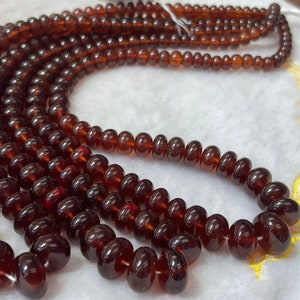 Hessonite Garnet 5-9mm Roundel Beads , necklace of 16&quot; fine color and good quality beads, Origin Mozambique