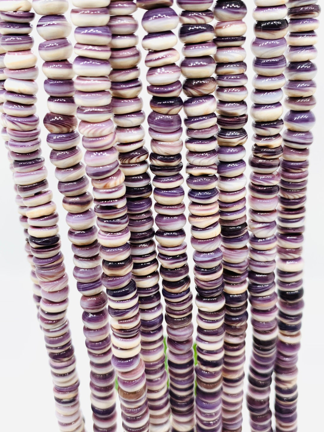 Wampum Quahog Shell Roundel Beads 8 Mm Size 40 Cm Length AAA Quality